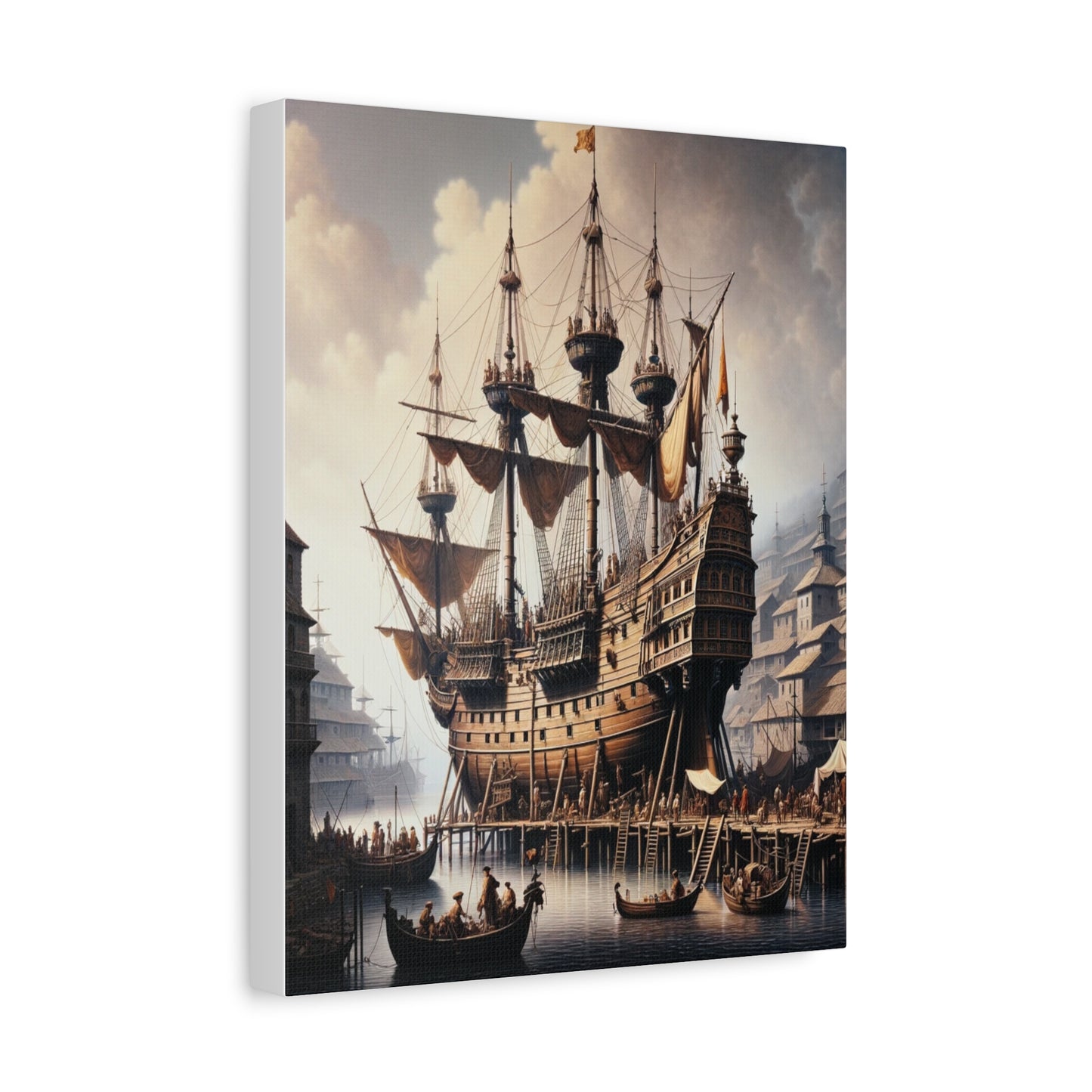 Midieval Harbor Series Canvas Art