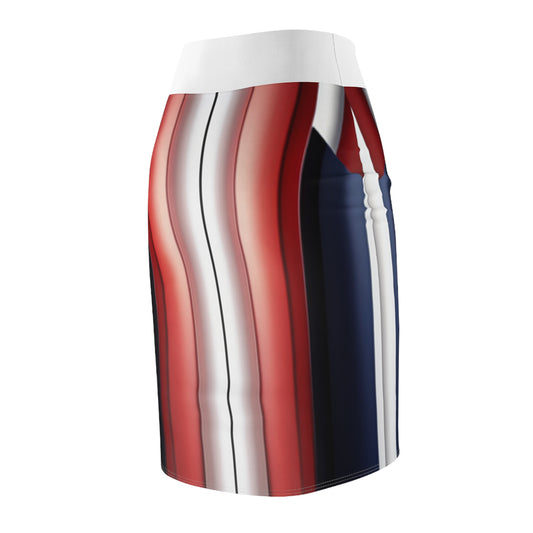 American Flag Inspired Women's Pencil Skirt (AOP)