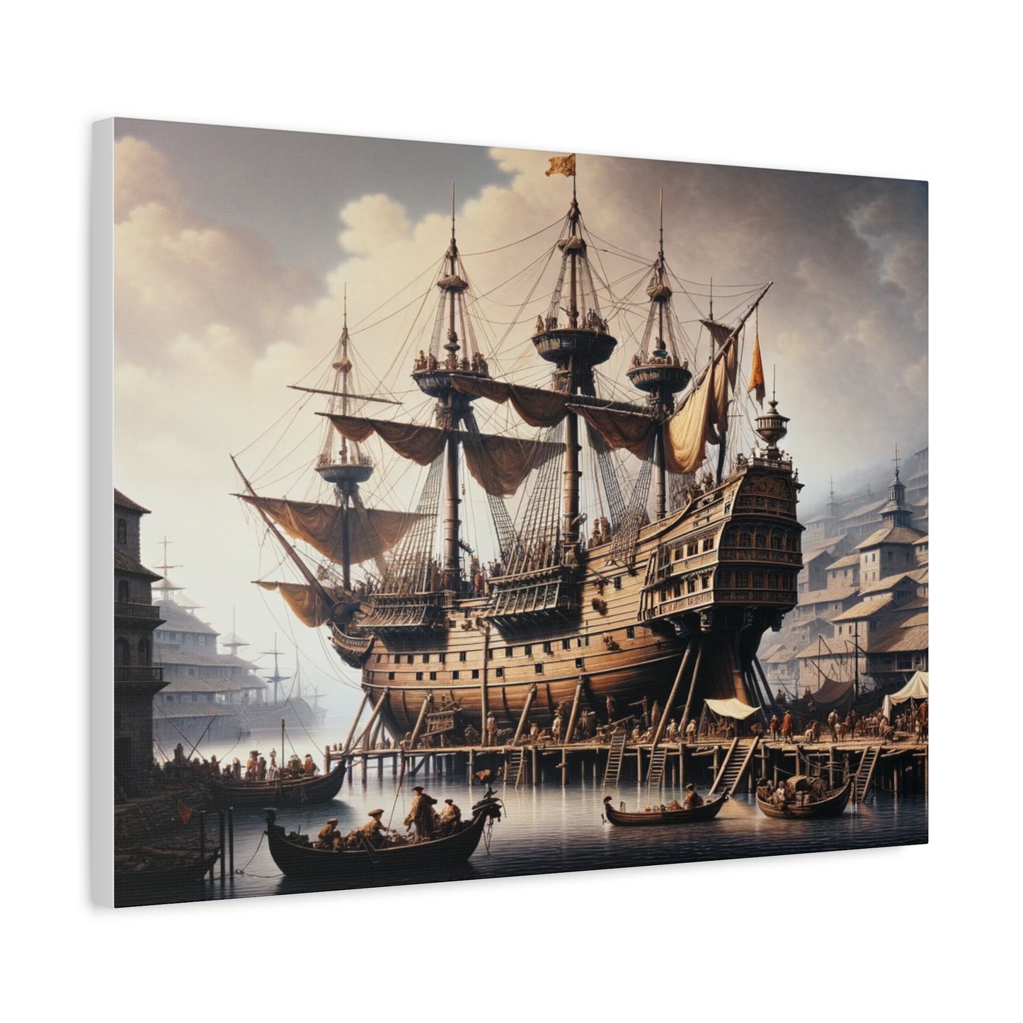 Midieval Harbor Series Canvas Art