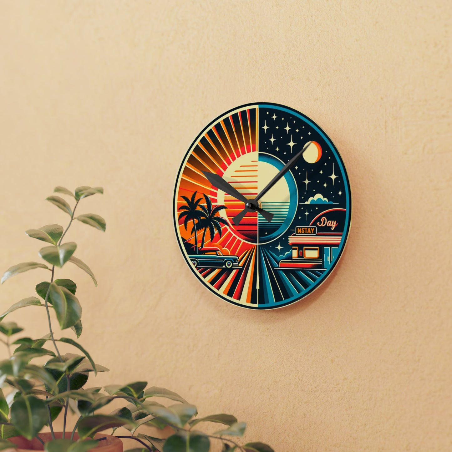 Twilight Diner Acrylic Wall Clock