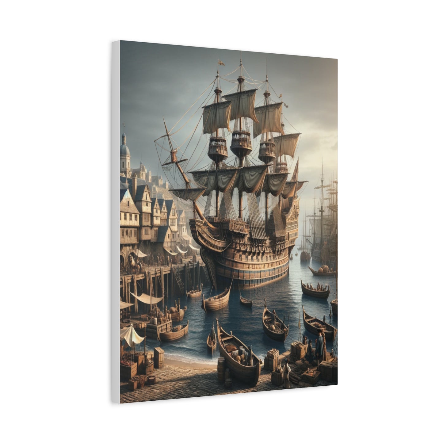 Midieval Harbor Series Canvas Art