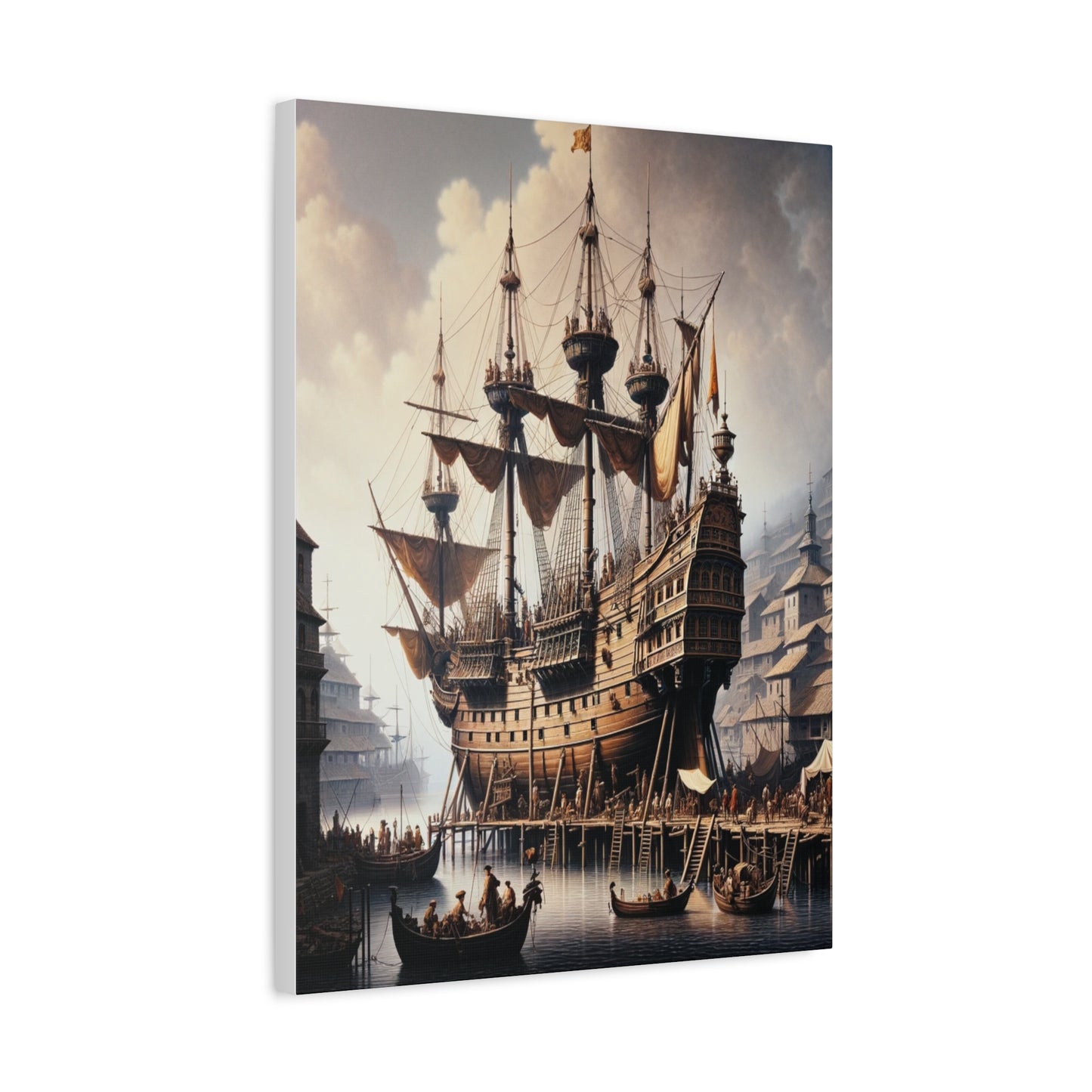 Midieval Harbor Series Canvas Art