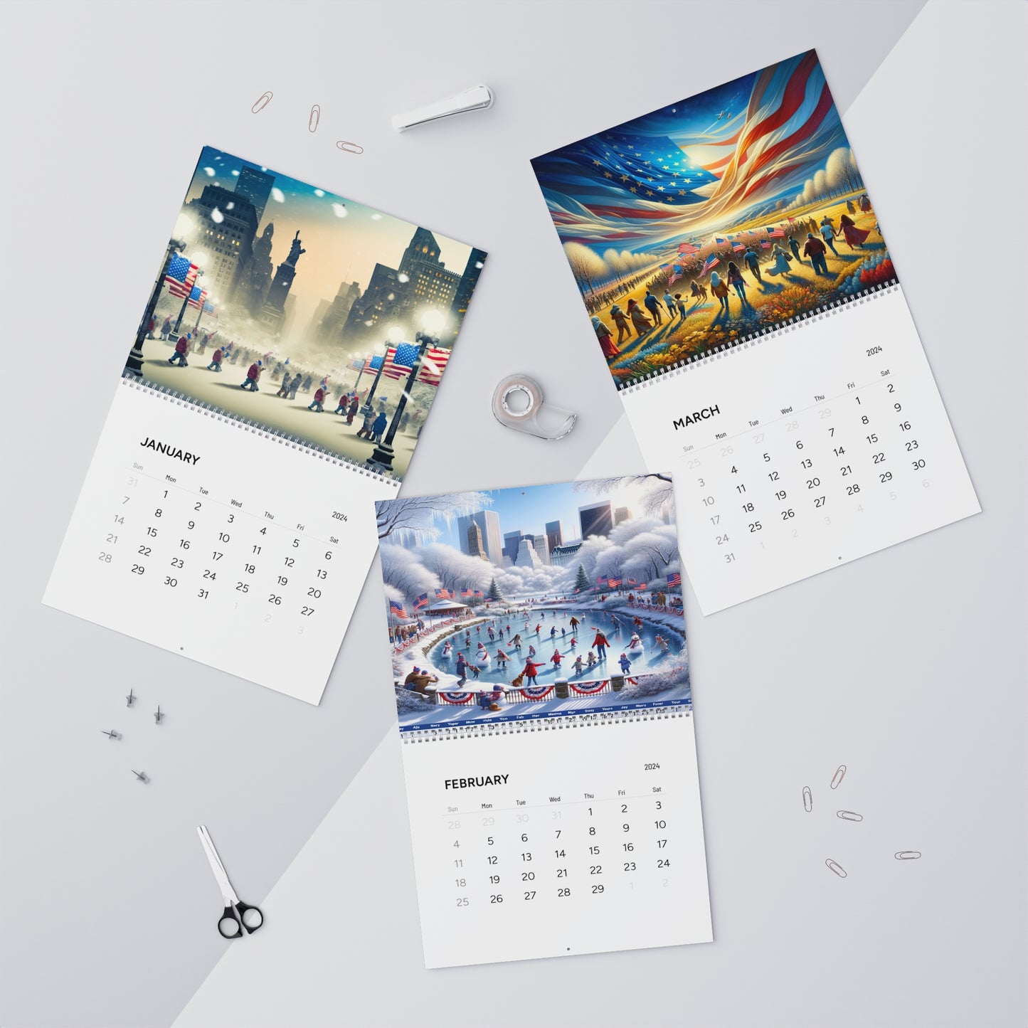 2024 Seasonal Patriot's Wall Calendar