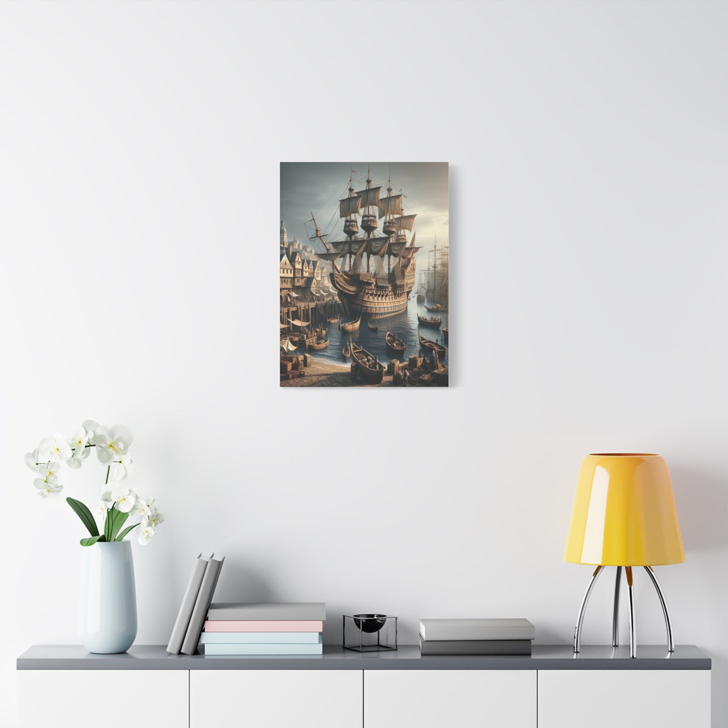 Midieval Harbor Series Canvas Art