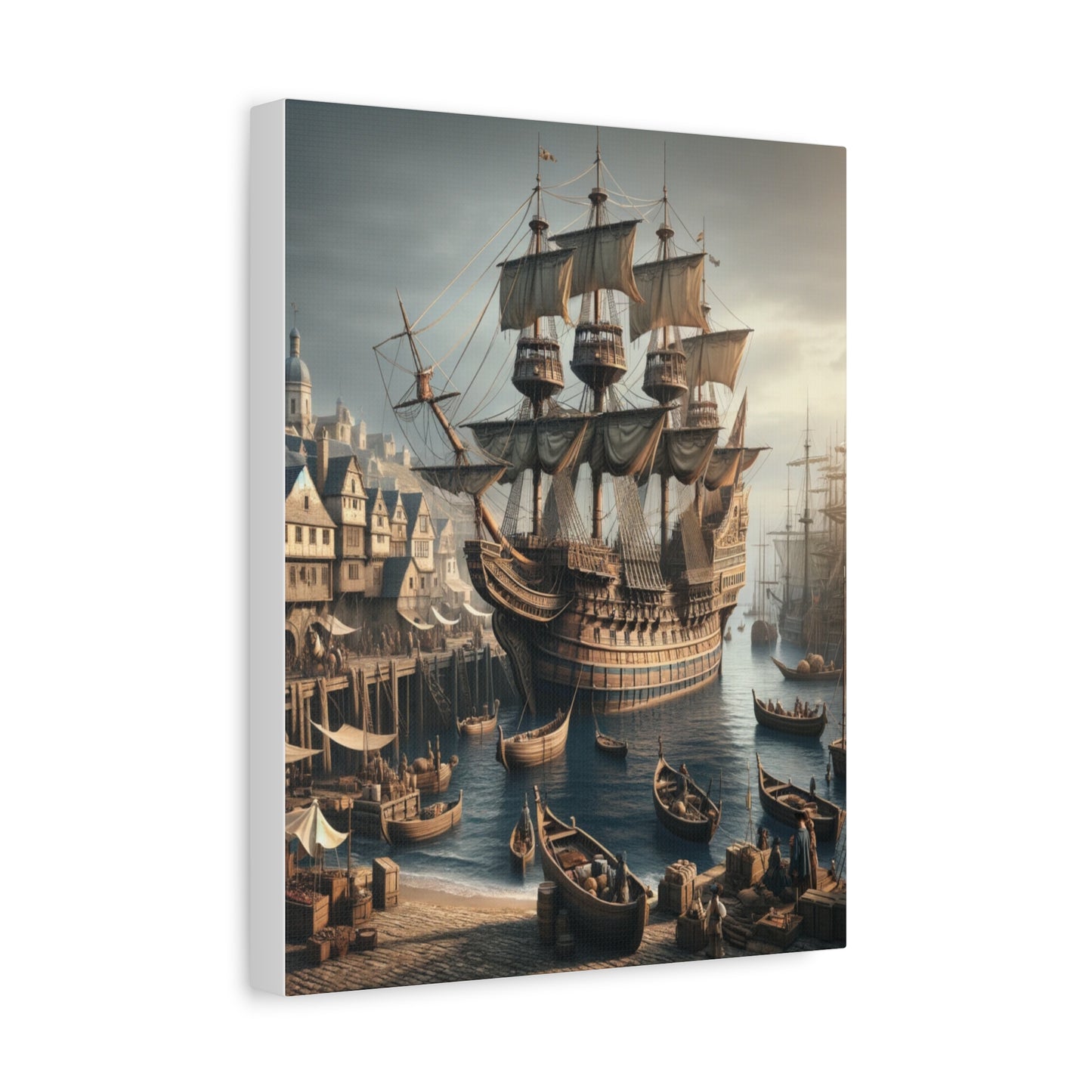 Midieval Harbor Series Canvas Art