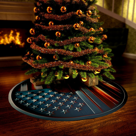 American Flag Inspired Round Tree Skirt