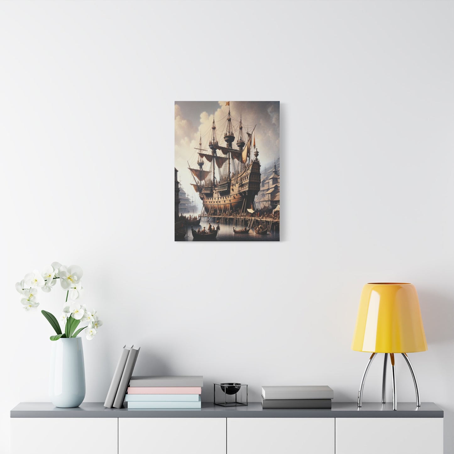 Midieval Harbor Series Canvas Art