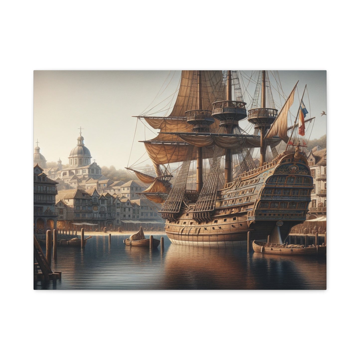 Midieval Harbor Series Canvas Art