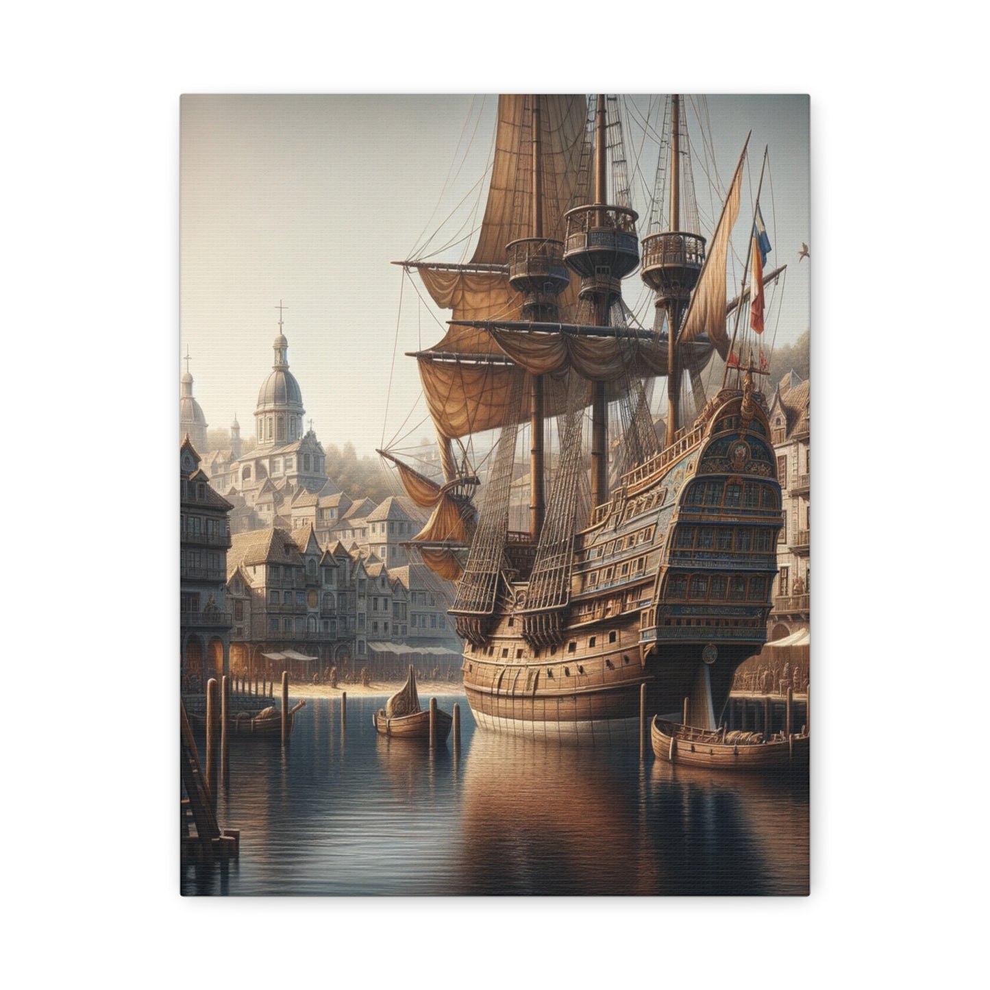 Midieval Harbor Series Canvas Art