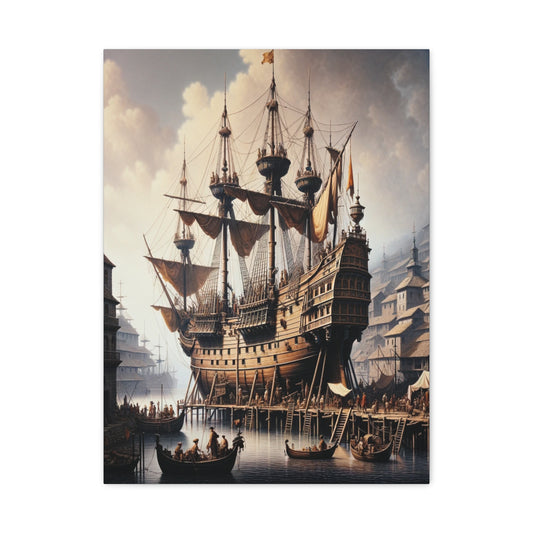 Midieval Harbor Series Canvas Art