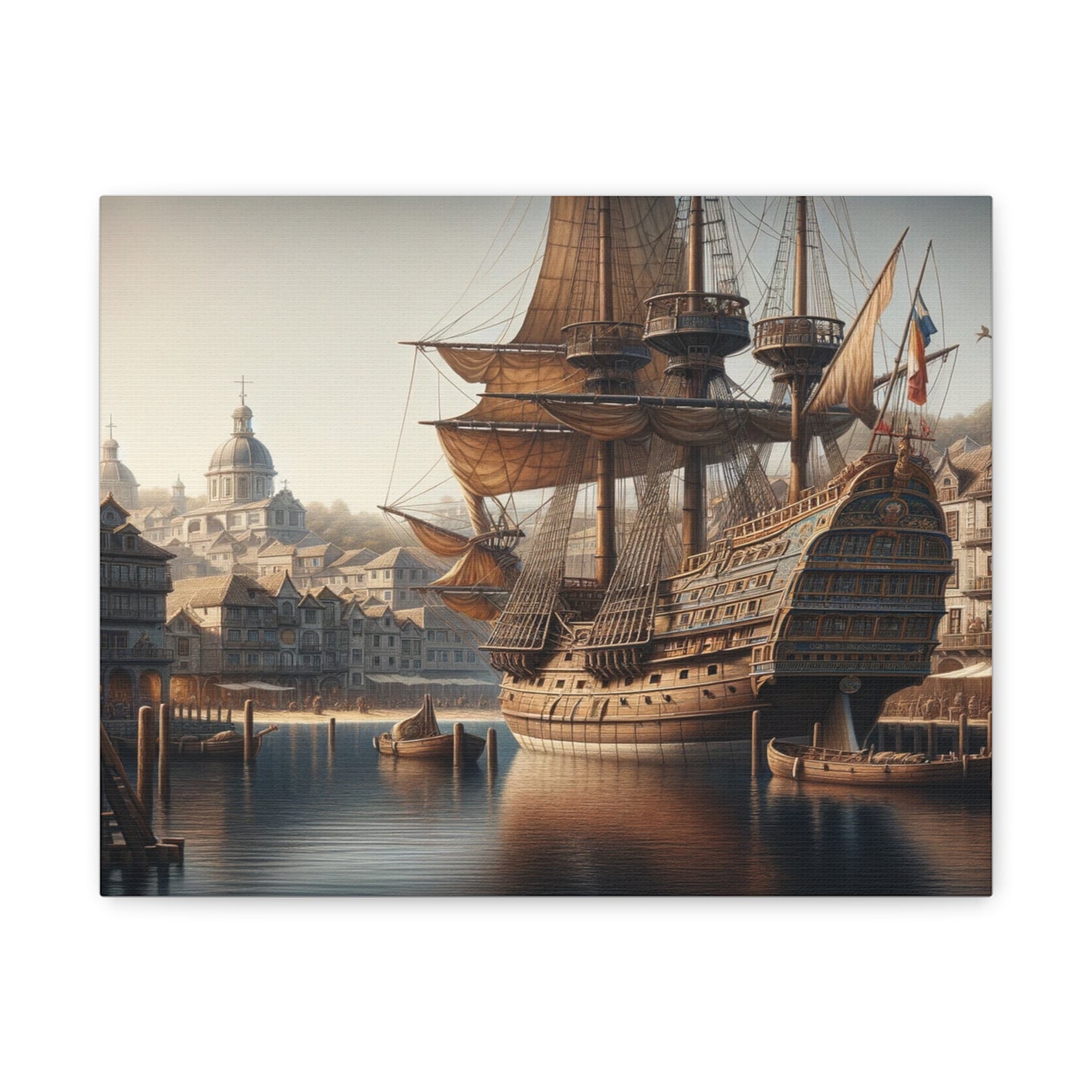 Midieval Harbor Series Canvas Art