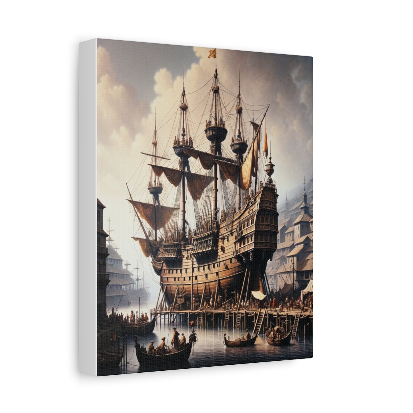 Midieval Harbor Series Canvas Art