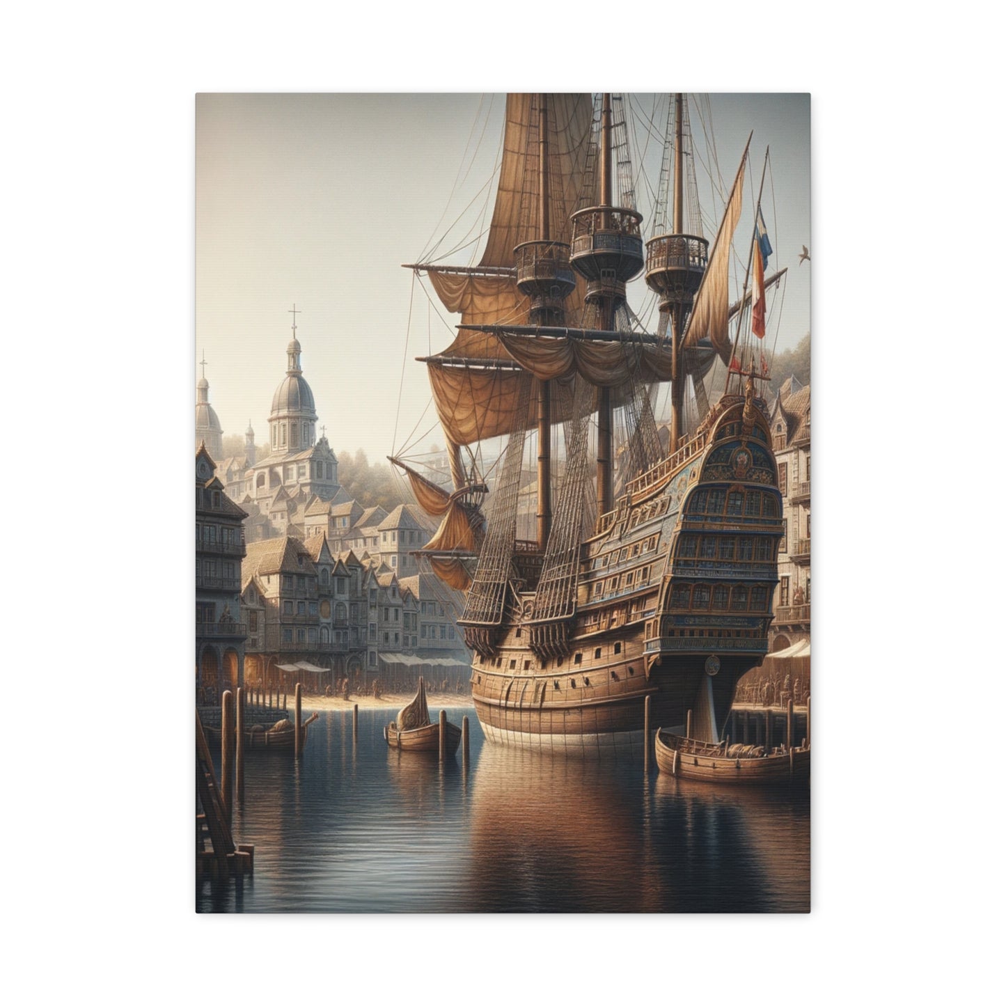 Midieval Harbor Series Canvas Art