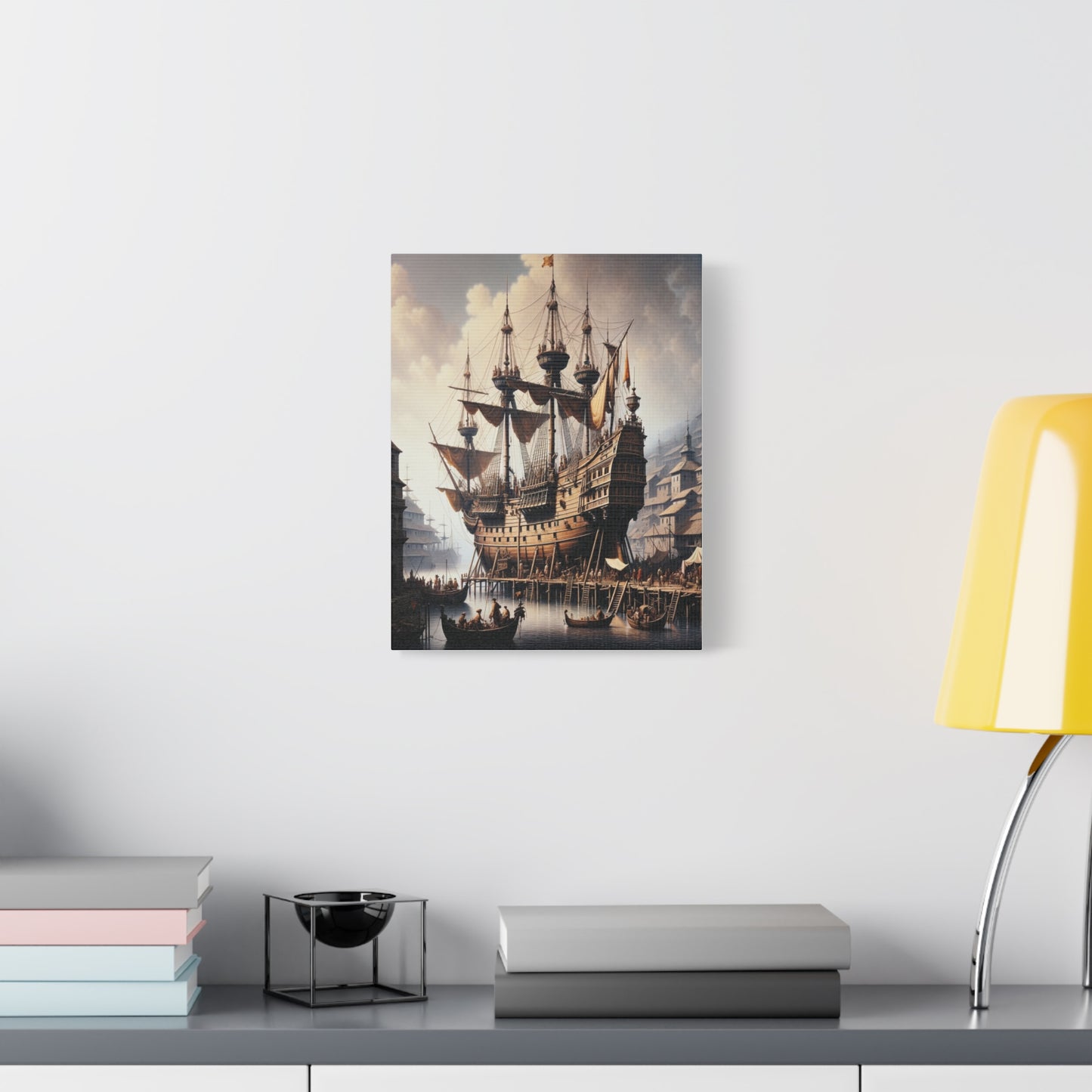 Midieval Harbor Series Canvas Art