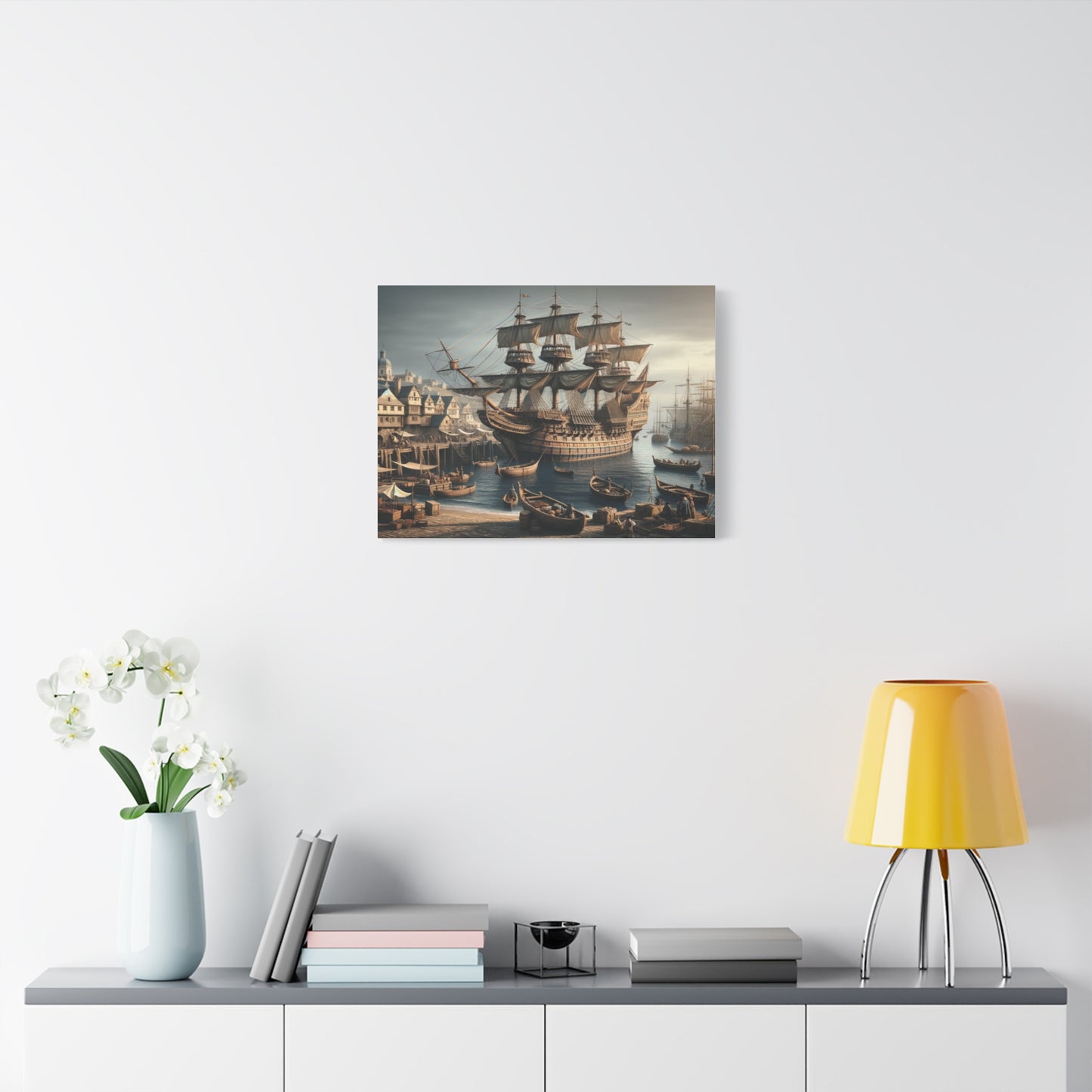 Midieval Harbor Series Canvas Art