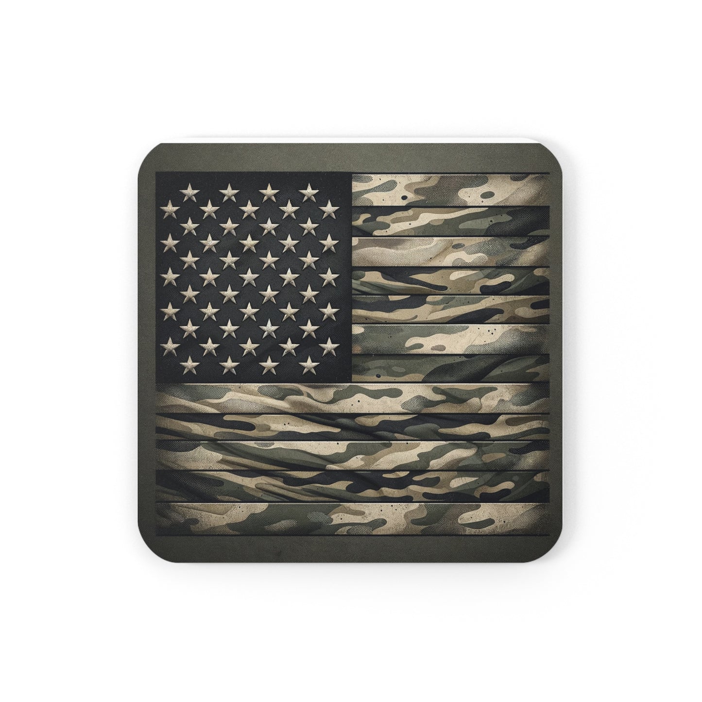 Subdued American Flag Inspired Corkwood Coaster Set (4)