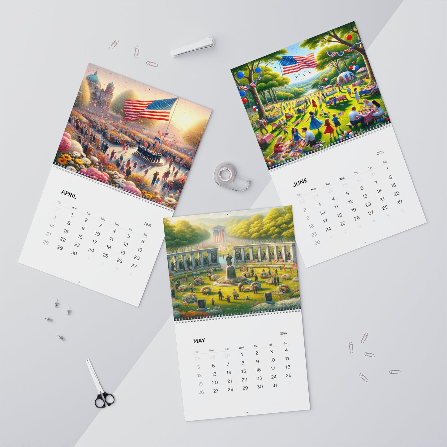 2024 Seasonal Patriot's Wall Calendar