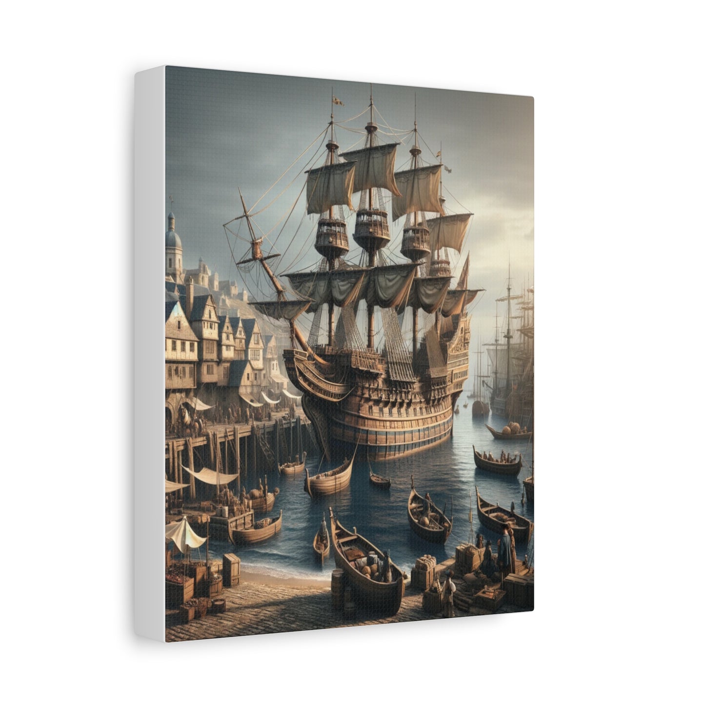 Midieval Harbor Series Canvas Art