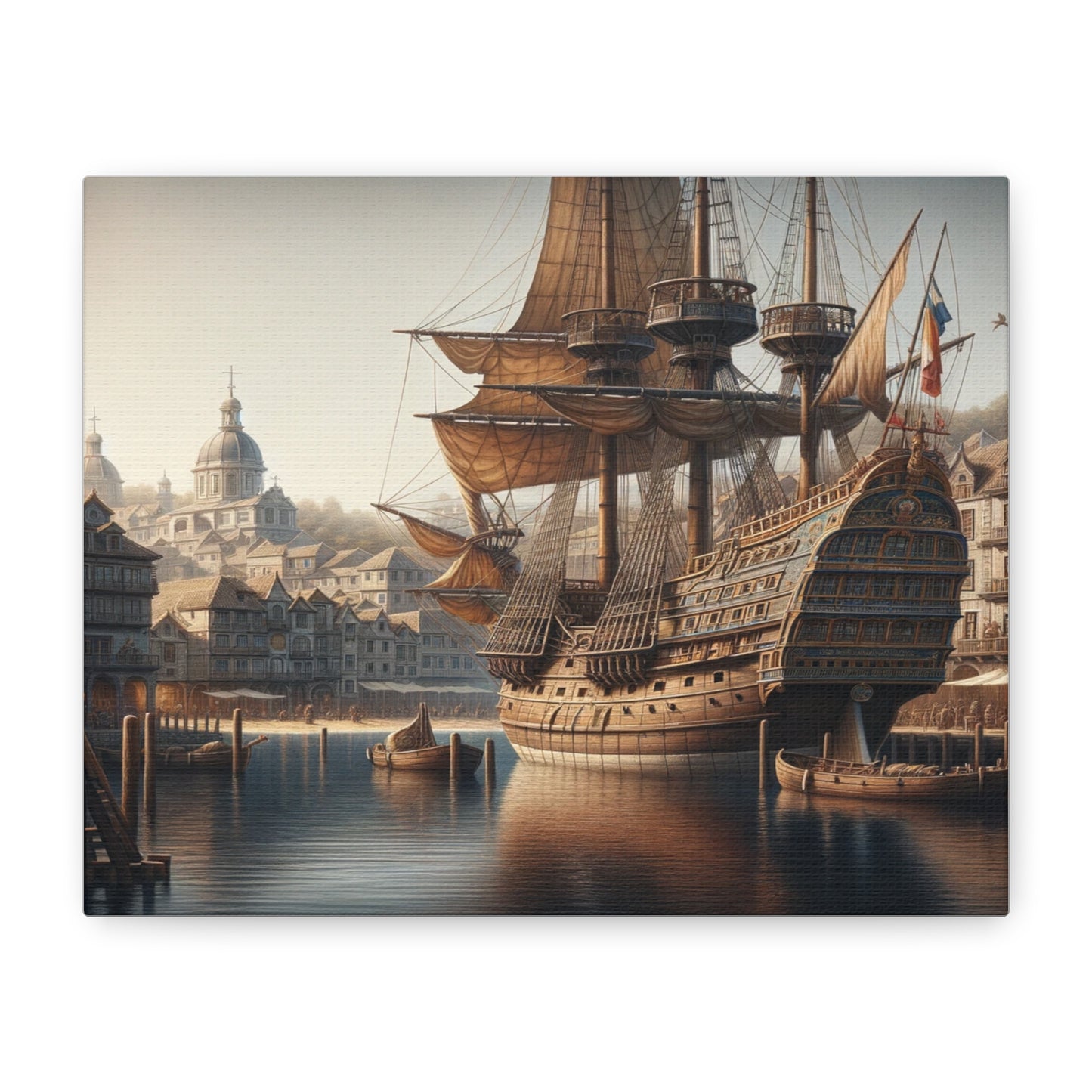 Midieval Harbor Series Canvas Art