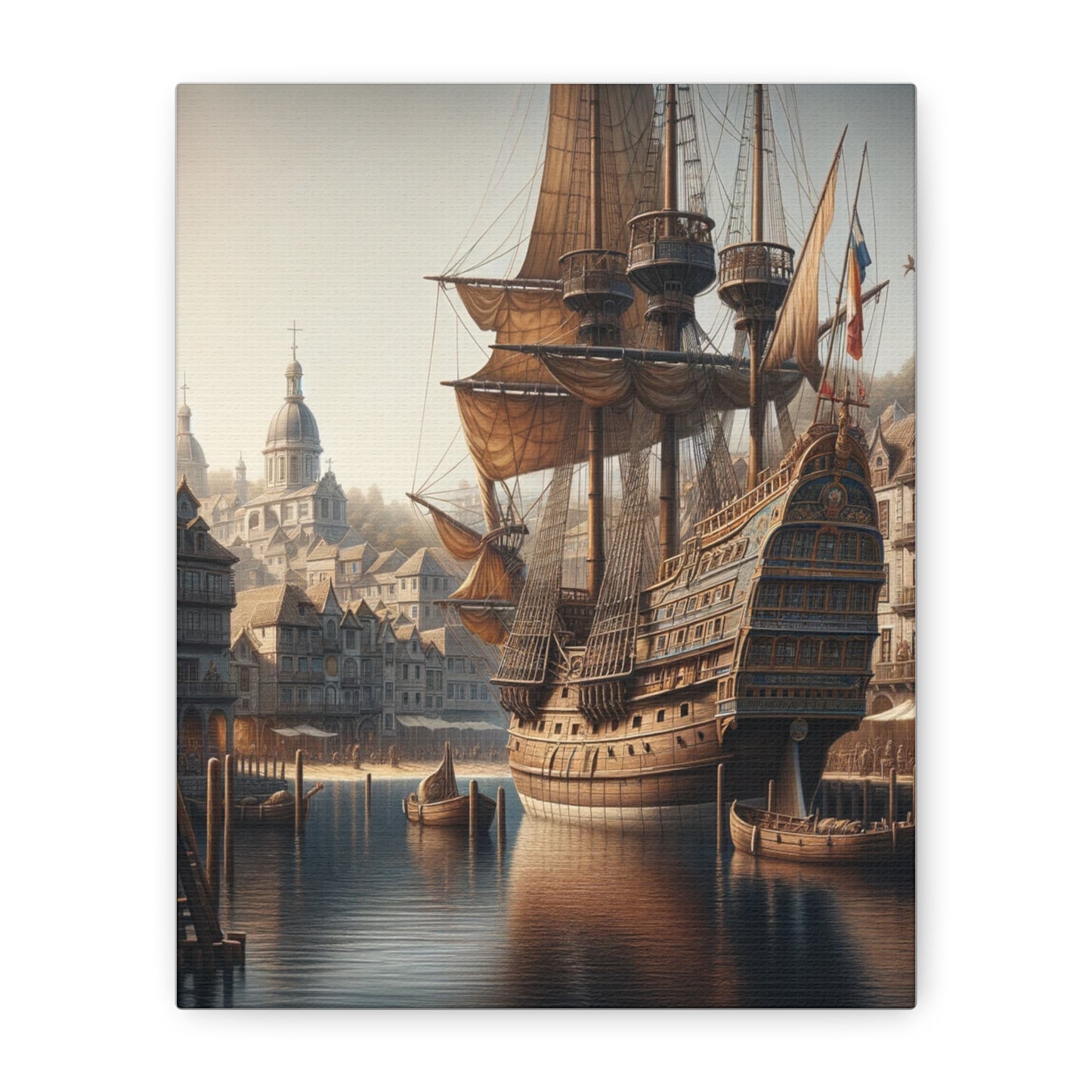 Midieval Harbor Series Canvas Art