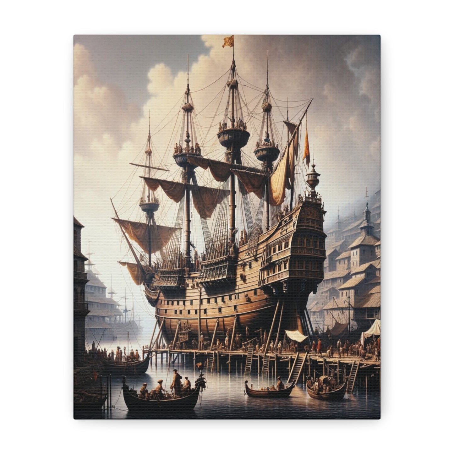 Midieval Harbor Series Canvas Art