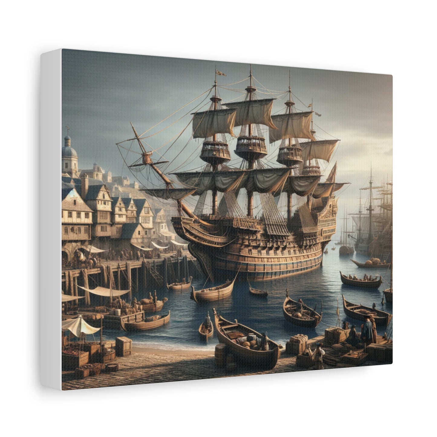 Midieval Harbor Series Canvas Art