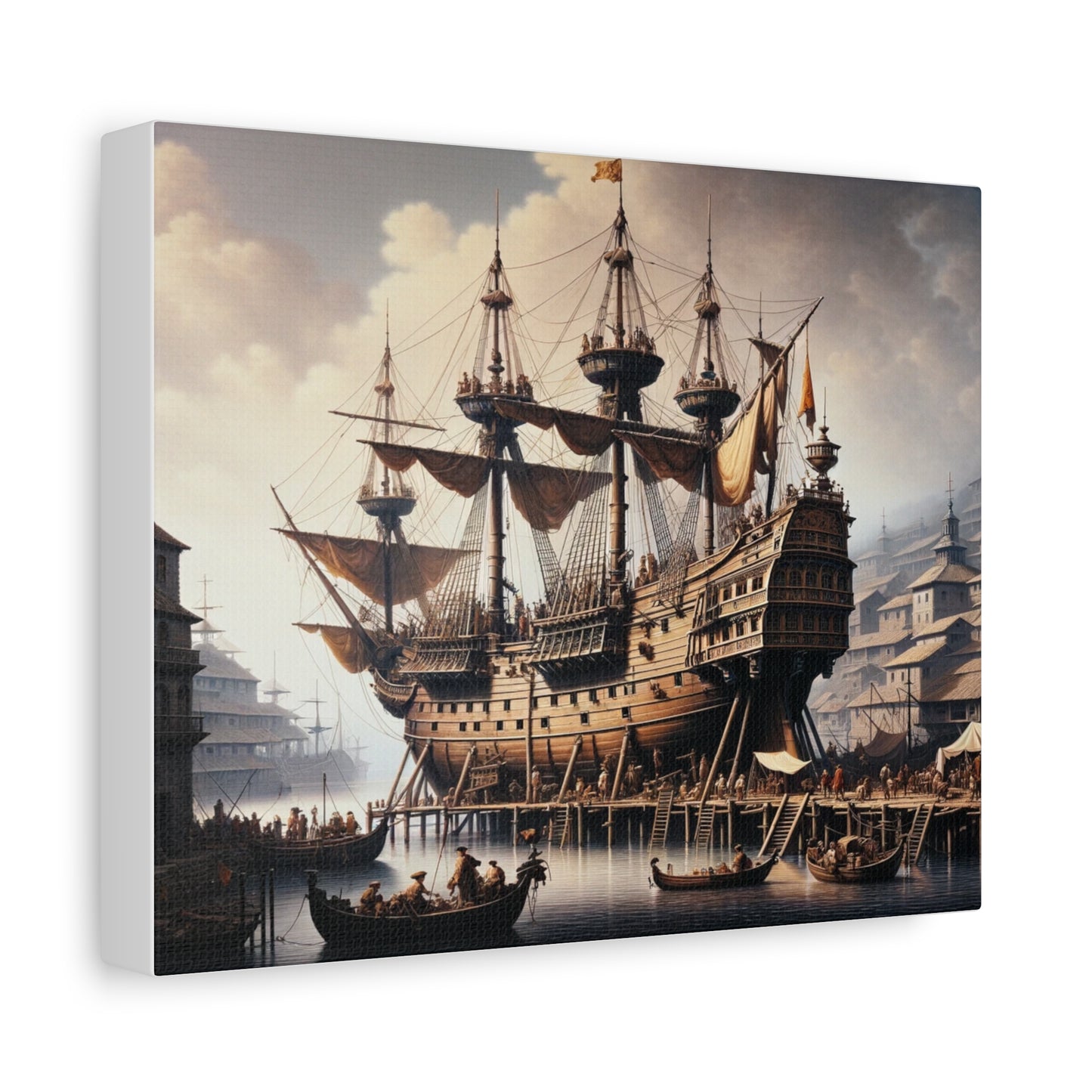 Midieval Harbor Series Canvas Art