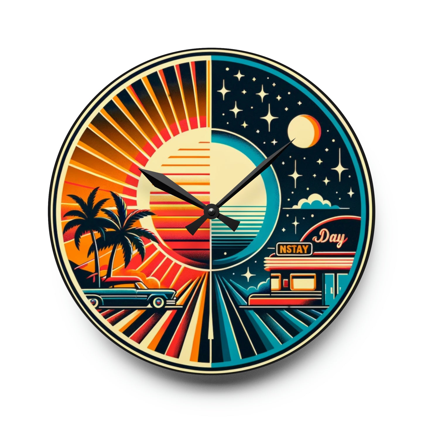 Twilight Diner Acrylic Wall Clock